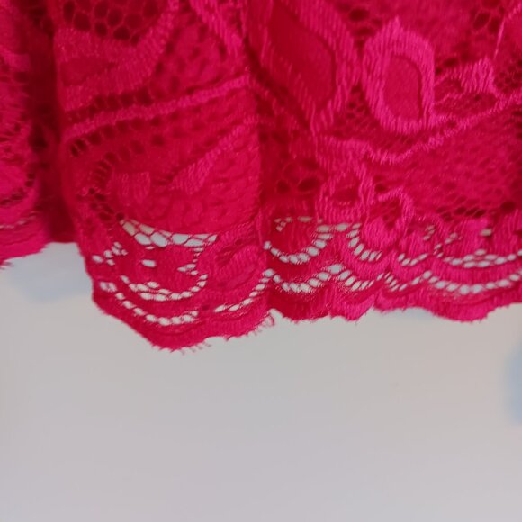 Les Serein Women's Lace Long Sleeve Pink Blouse Size Medium NWT - Picture 5 of 7